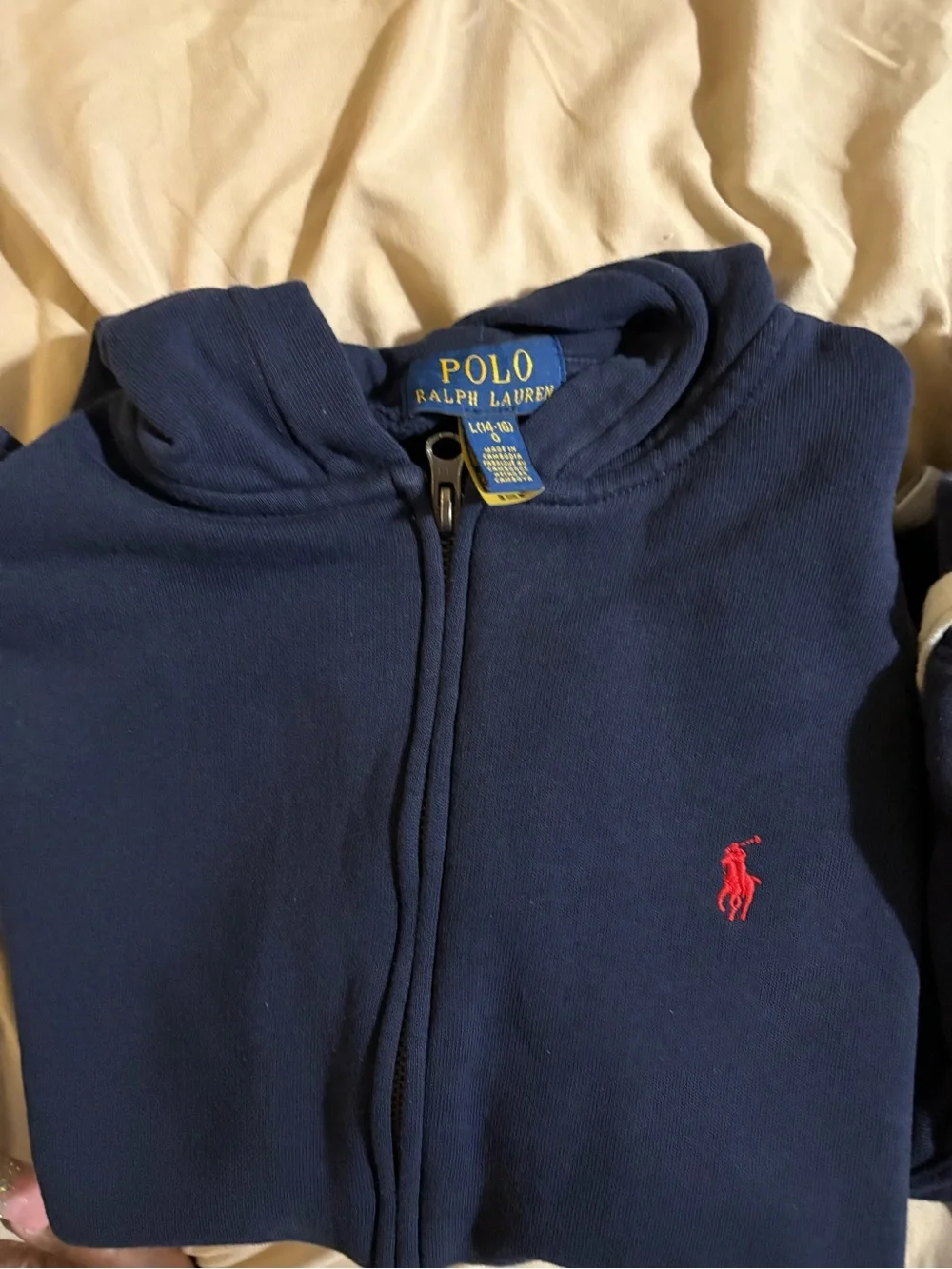 Polo Ralph Lauren Boys Navy Fleece Hoodie Jogger Sweat Set Size L 14-16